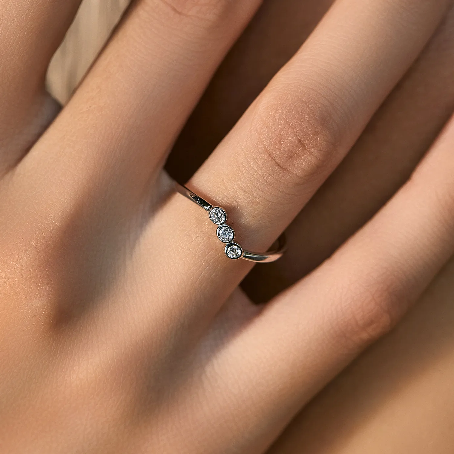 925 Sterling Silver Irregular Moissanite Ring 110200028 - image1