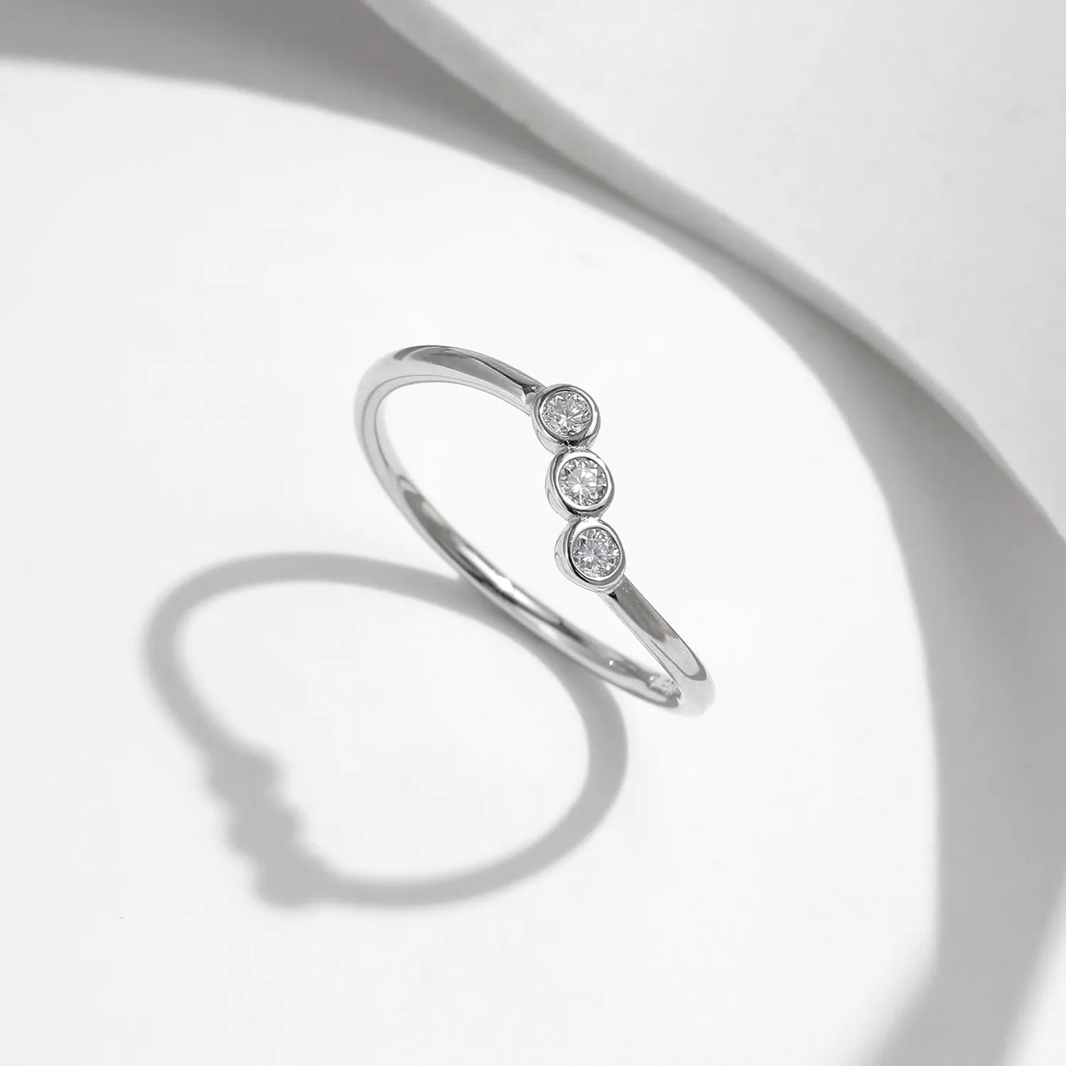 925 Sterling Silver Irregular Moissanite Ring 110200028 - image2