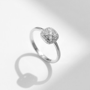S925 Classical Moissanite Wedding Halo Ring 110200030