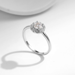 925 Sterling Silver Moissanite Solitaire Ring 110200031