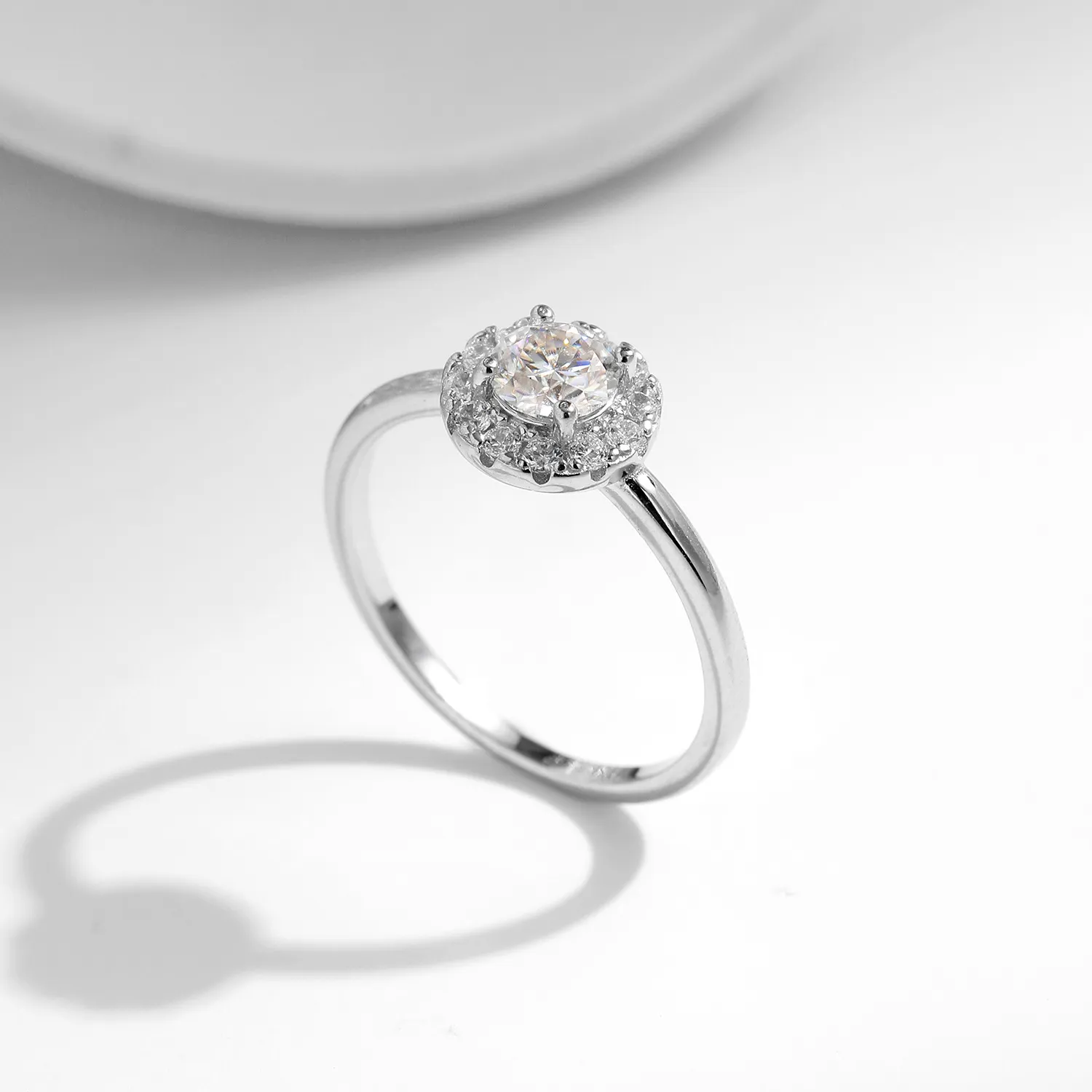 925 Sterling Silver Moissanite Solitaire Ring 110200031 - image2