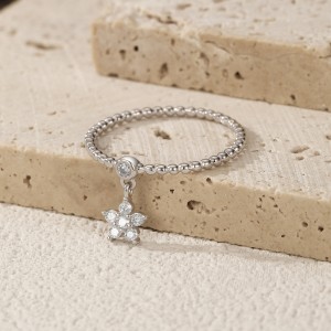 925 Sterling Silver Moissanite Star Pendant Ring 110200040