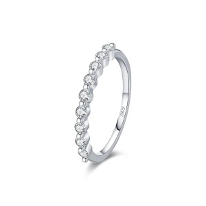 925 Sterling Silver Moissanite Stacking Ring 110200041