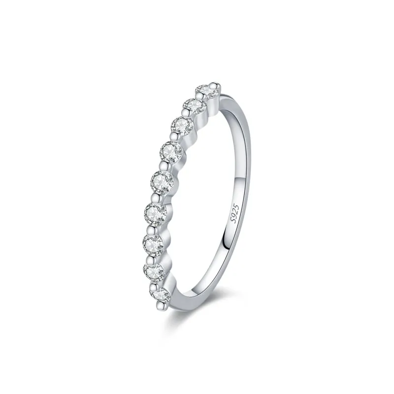 925 Sterling Silver Moissanite Stacking Ring 110200041