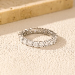 925 Sterling Silver Full Eternity Moissanite Band Ring 110200047
