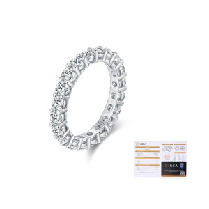 925 Sterling Silver Full Eternity Moissanite Band Ring 110200047