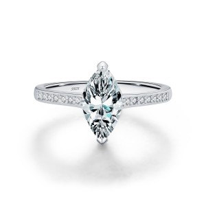 925 Sterling Silver 1Ct Marquise Moissanite Bridal Ring 110200049