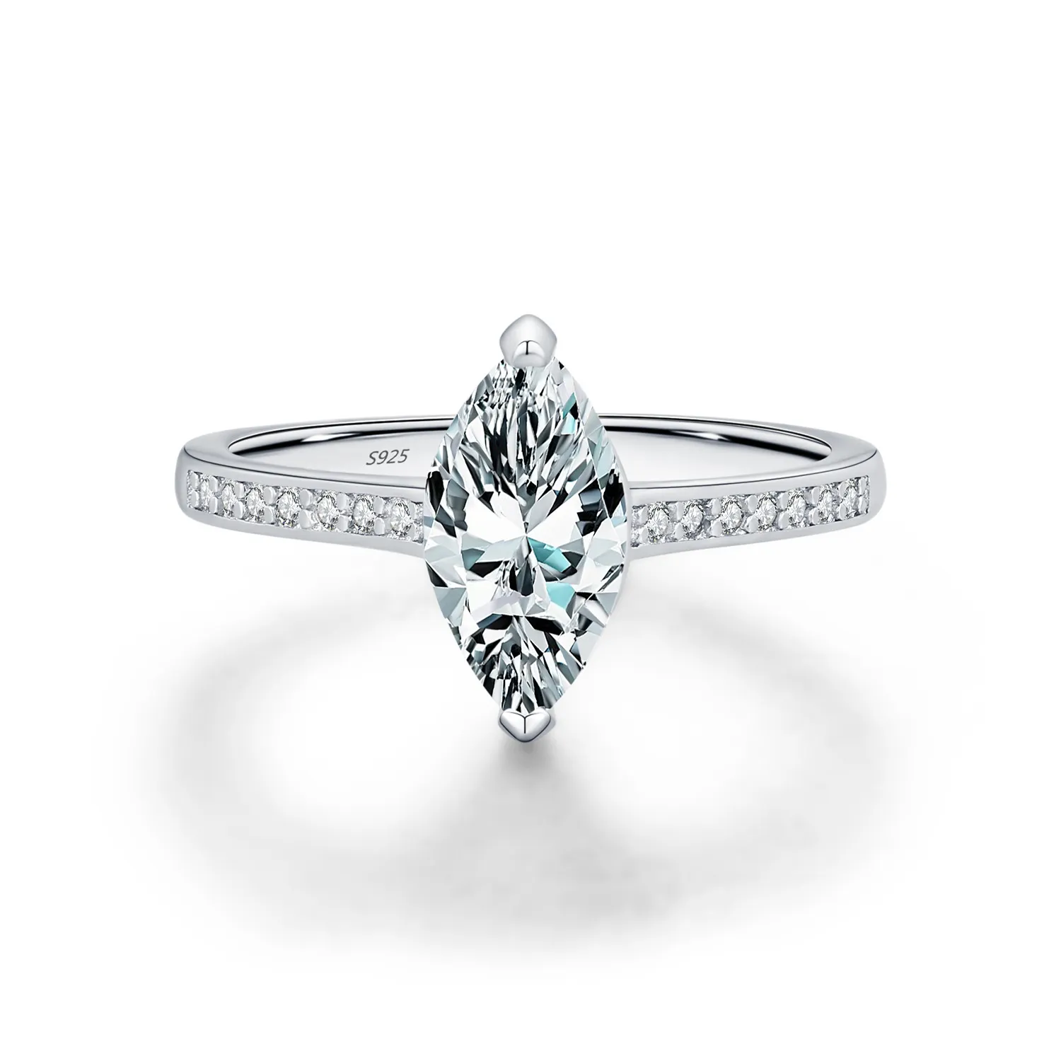 925 Sterling Silver 1Ct Marquise Moissanite Bridal Ring 110200049