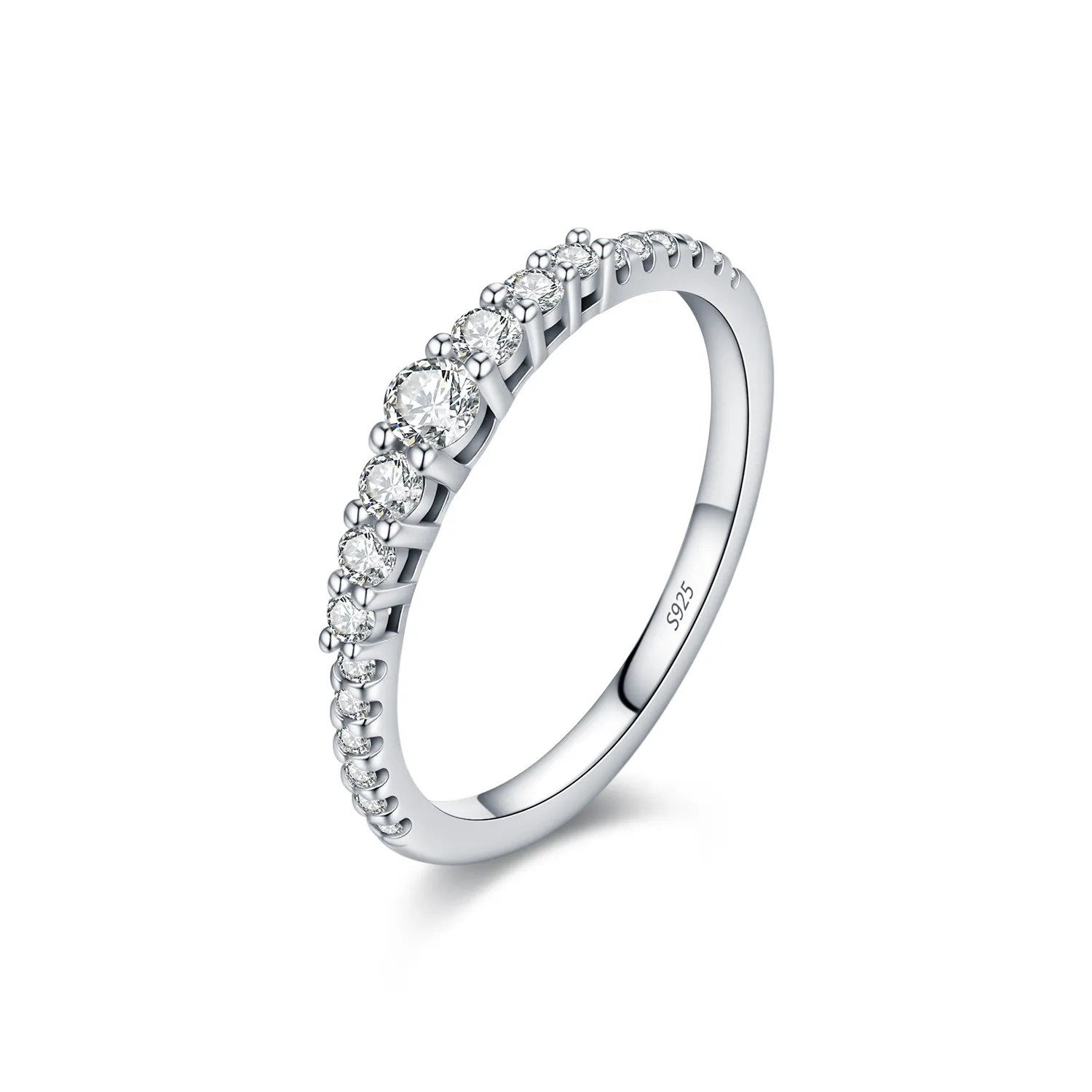 925 Sterling Silver Shared Prong Moissanite Eternity Ring 110200051 925 Sterling Silver Shared Prong Moissanite Eternity Ring 110200051