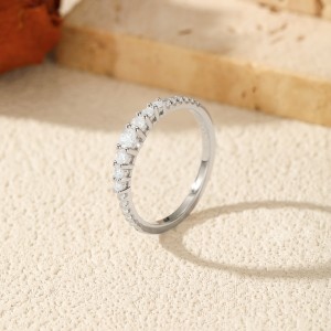 925 Sterling Silver Shared Prong Moissanite Eternity Ring 110200051 925 Sterling Silver Shared Prong Moissanite Eternity Ring 110200051
