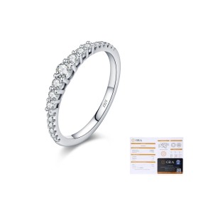 925 Sterling Silver Shared Prong Moissanite Eternity Ring 110200051 925 Sterling Silver Shared Prong Moissanite Eternity Ring 110200051