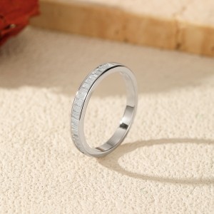 925 Sterling Silver Channel Set Baguette Moissanite Ring 110200052 925 Sterling Silver Channel Set Baguette Moissanite Ring 110200052