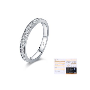 925 Sterling Silver Channel Set Baguette Moissanite Ring 110200052 925 Sterling Silver Channel Set Baguette Moissanite Ring 110200052