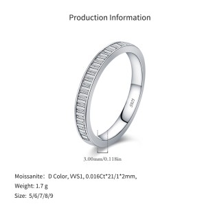 925 Sterling Silver Shared Prong Moissanite Eternity Ring 110200051 925 Sterling Silver Shared Prong Moissanite Eternity Ring 110200051