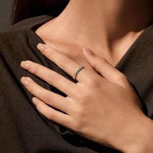 925 Sterling Silver Bezel Set Moissanite Bubble Eternity Band Ring 110200057 925 Sterling Silver Bezel Set Moissanite Bubble Eternity Band Ring 110200057