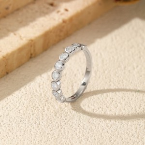 925 Sterling Silver Bezel Set Moissanite Bubble Eternity Band Ring 110200057 925 Sterling Silver Bezel Set Moissanite Bubble Eternity Band Ring 110200057