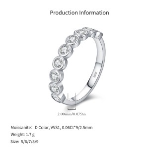 925 Sterling Silver Bezel Set Moissanite Bubble Eternity Band Ring 110200057 925 Sterling Silver Bezel Set Moissanite Bubble Eternity Band Ring 110200057