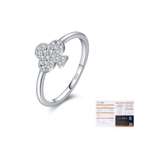 925 Sterling Silver Moissanite Poker Club Ring 110200059 925 Sterling Silver Moissanite Poker Club Ring 110200059