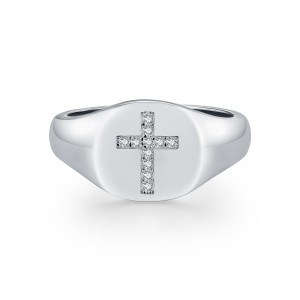925 Sterling Silver Hip Hop Moissanite Cross Signet Ring 110200060 925 Sterling Silver Hip Hop Moissanite Cross Signet Ring 110200060