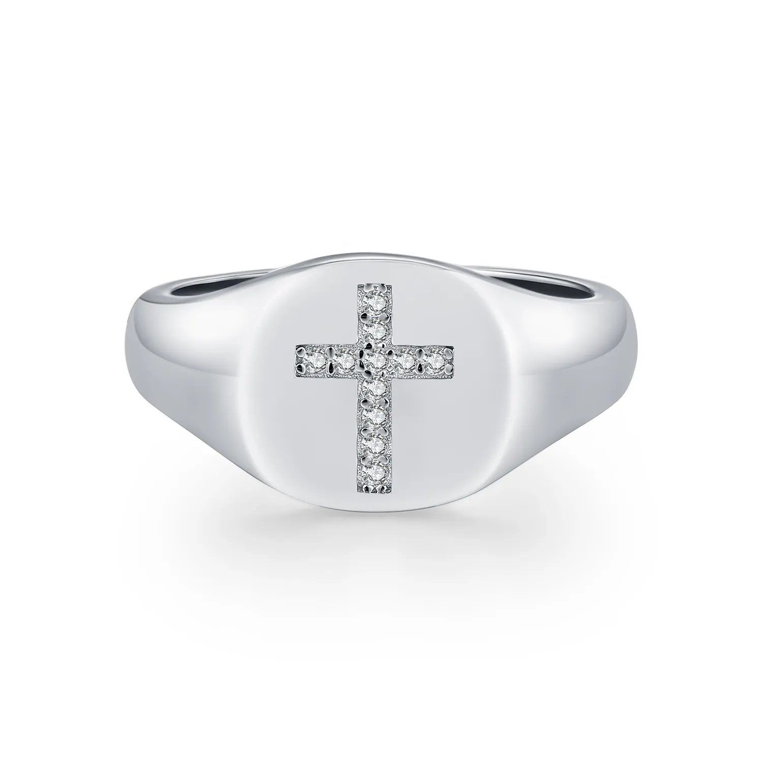 925 Sterling Silver Hip Hop Moissanite Cross Signet Ring 110200060 925 Sterling Silver Hip Hop Moissanite Cross Signet Ring 110200060