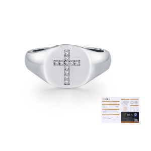 925 Sterling Silver Hip Hop Moissanite Cross Signet Ring 110200060 925 Sterling Silver Hip Hop Moissanite Cross Signet Ring 110200060