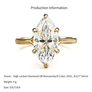 925 Sterling Silver 3Ct Marquise Moissanite Engagement Rings 110200062 925 Sterling Silver 3Ct Marquise Moissanite Engagement Rings 110200062