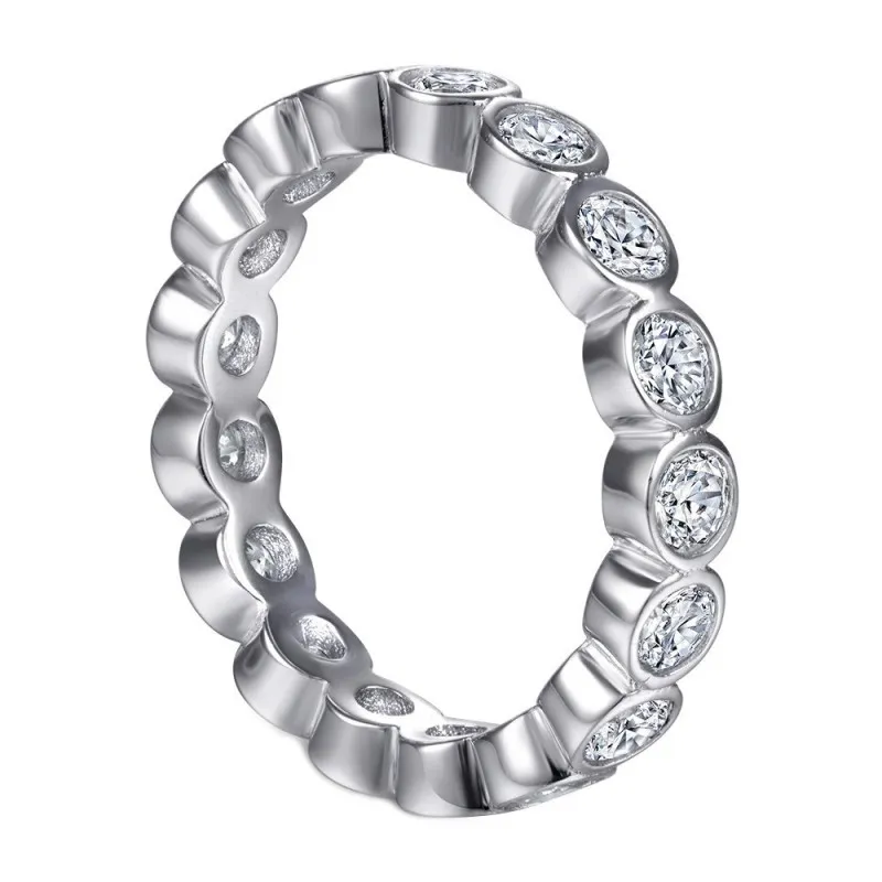 925 Sterling Silver 0.1Ct/3mm Round Moissanite Bubble Eternity Band 110200063 925 Sterling Silver 0.1Ct/3mm Round Moissanite Bubble Eternity Band 110200063