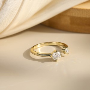 925 Sterling Silver D Color Moissanite Open Cuff Stacking Ring 110200083