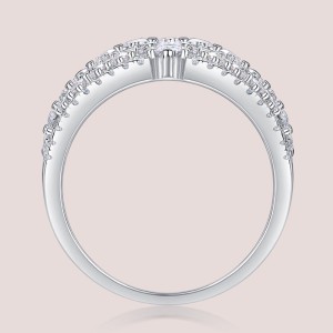 925 Sterling Silver Wide Pave Moissanite Ring 110200084