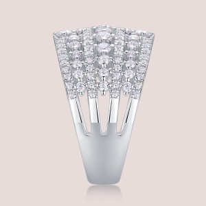 925 Sterling Silver Wide Pave Moissanite Ring 110200084