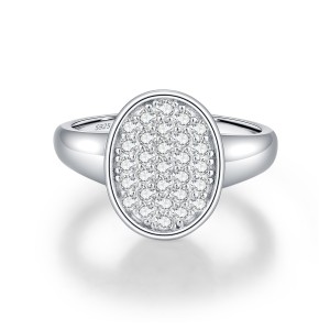 Wholesale 925 Sterling Silver Moissanite Vintage Button Ring 110200086