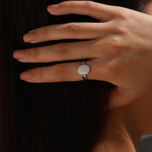 Wholesale 925 Sterling Silver Moissanite Vintage Button Ring 110200086