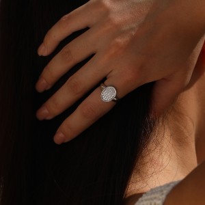 Wholesale 925 Sterling Silver Moissanite Vintage Button Ring 110200086