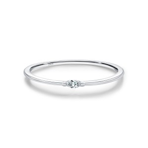 Wholesale 925 Sterling Silver Moissanite Minimalist Stacking Ring 110200087