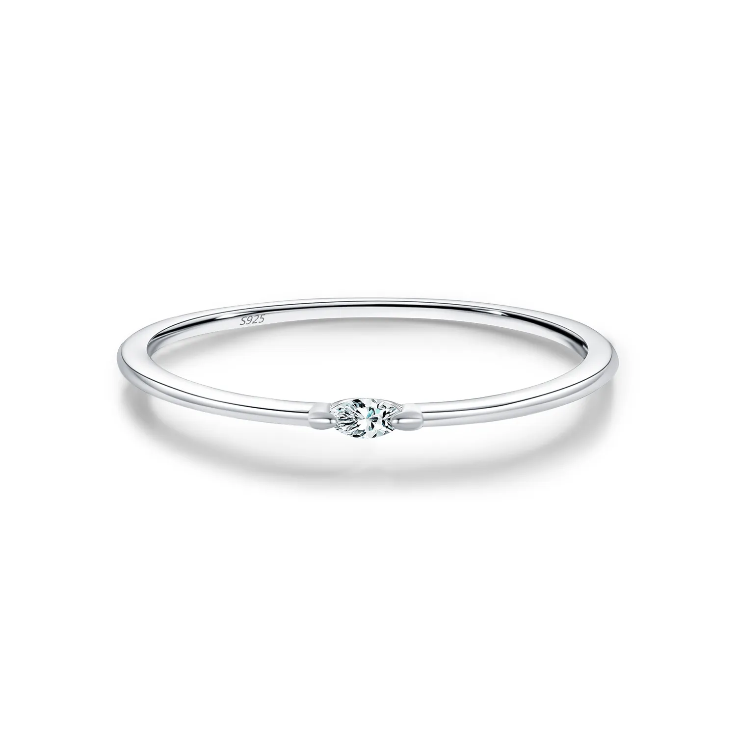 Wholesale 925 Sterling Silver Moissanite Minimalist Stacking Ring 110200087
