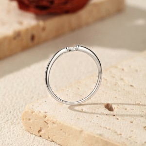 Wholesale 925 Sterling Silver Moissanite Minimalist Stacking Ring 110200087