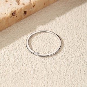 Wholesale 925 Sterling Silver Moissanite Minimalist Stacking Ring 110200087