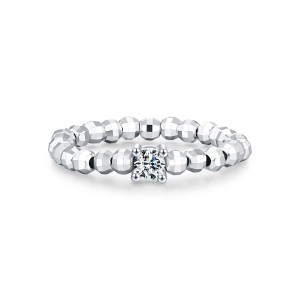 Wholesale 925 Sterling Silver Moissanite Adjustable Beaded Ring 110200090 Wholesale 925 Sterling Silver Moissanite Adjustable Beaded Ring 110200090