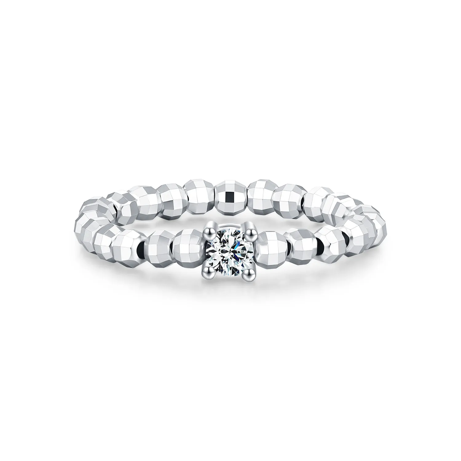 Wholesale 925 Sterling Silver Moissanite Adjustable Beaded Ring 110200090 Wholesale 925 Sterling Silver Moissanite Adjustable Beaded Ring 110200090