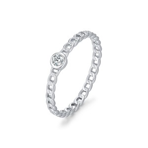 Wholesale 925 Sterling Silver Moissanite Chain Link Ring 110200092 Wholesale 925 Sterling Silver Moissanite Chain Link Ring 110200092