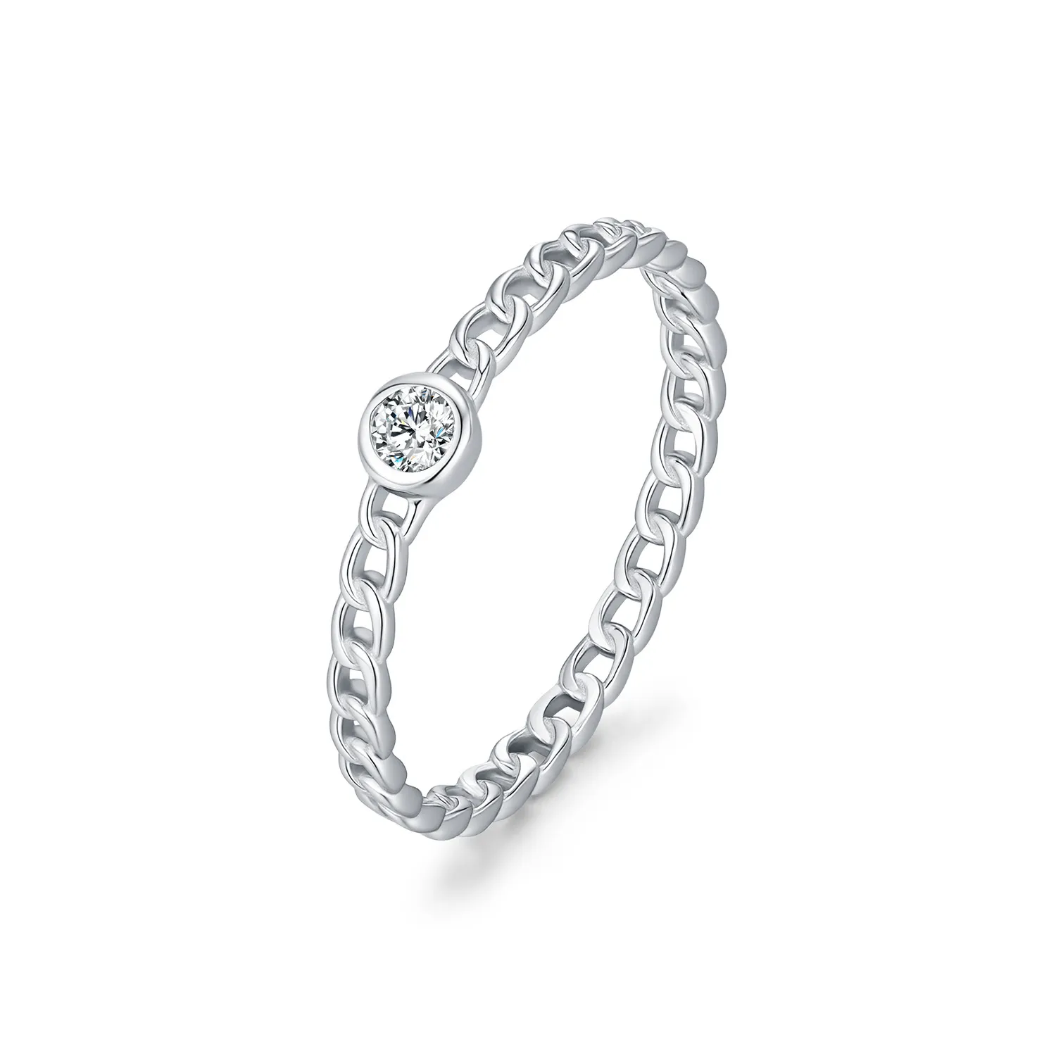 Wholesale 925 Sterling Silver Moissanite Chain Link Ring 110200092 Wholesale 925 Sterling Silver Moissanite Chain Link Ring 110200092