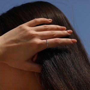 Wholesale 925 Sterling Silver Moissanite Chain Link Ring 110200092 Wholesale 925 Sterling Silver Moissanite Chain Link Ring 110200092