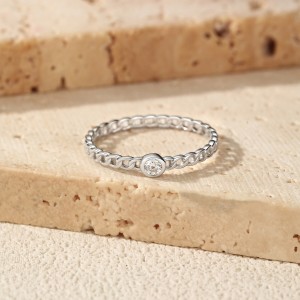 Wholesale 925 Sterling Silver Moissanite Chain Link Ring 110200092 Wholesale 925 Sterling Silver Moissanite Chain Link Ring 110200092