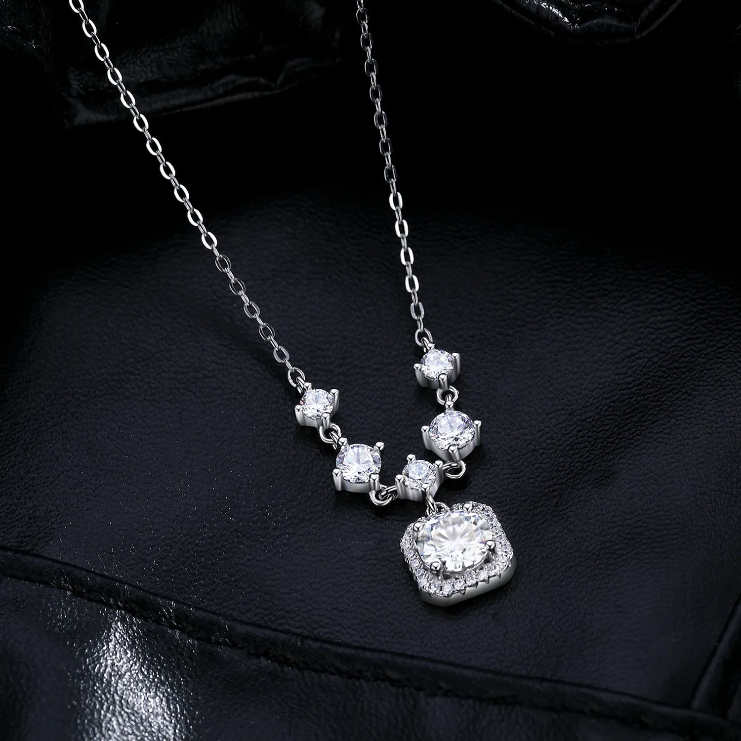 S925 Wedding Party Moissanite Necklace 110300002 - image2