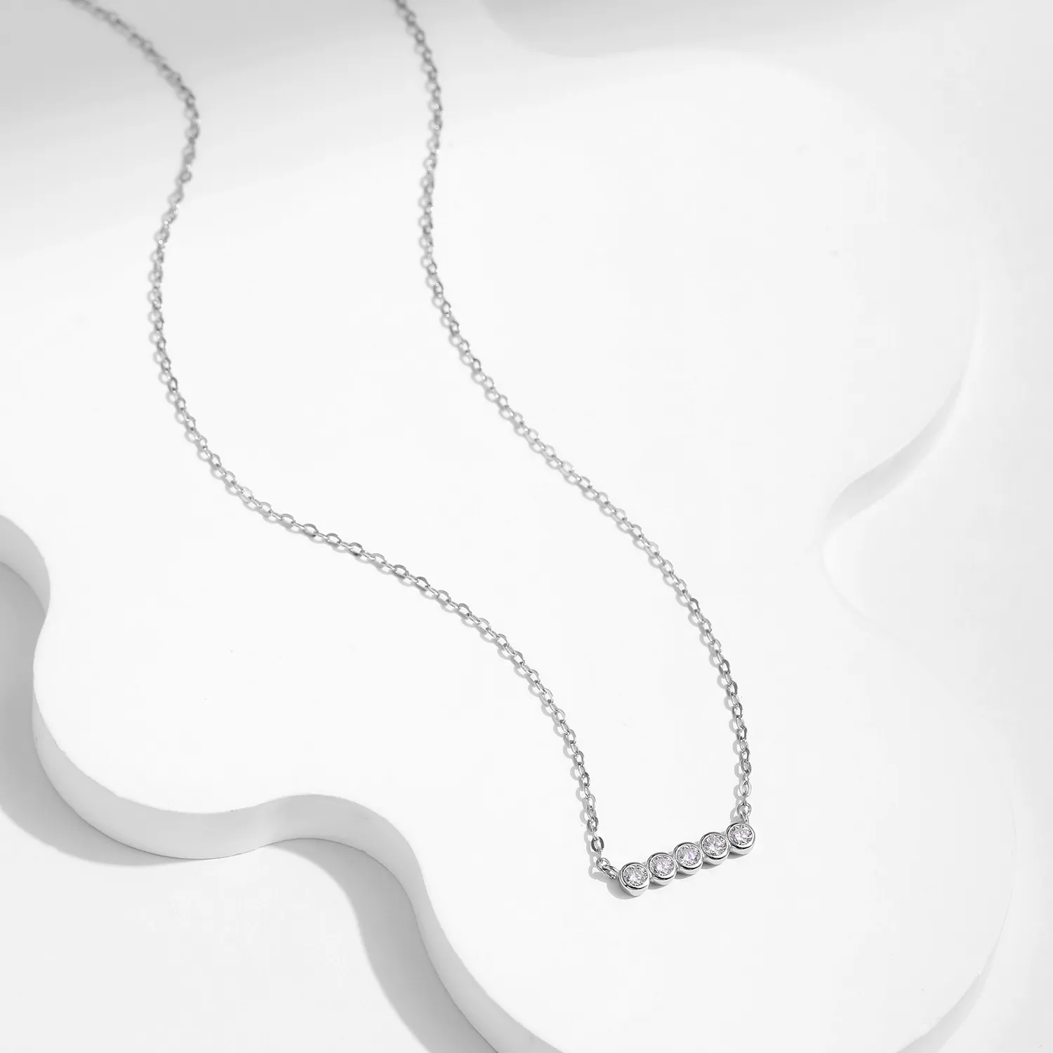 925 Sterling Silver Moissanite Necklace 110300004 - image2