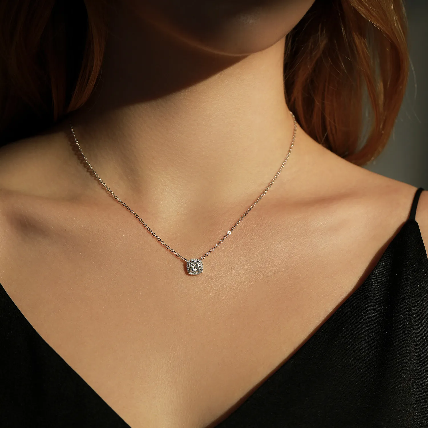 S925 Round Moissanite Wedding Party Necklace 110300008 - image1