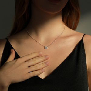 S925 Round Moissanite Wedding Party Necklace 110300008