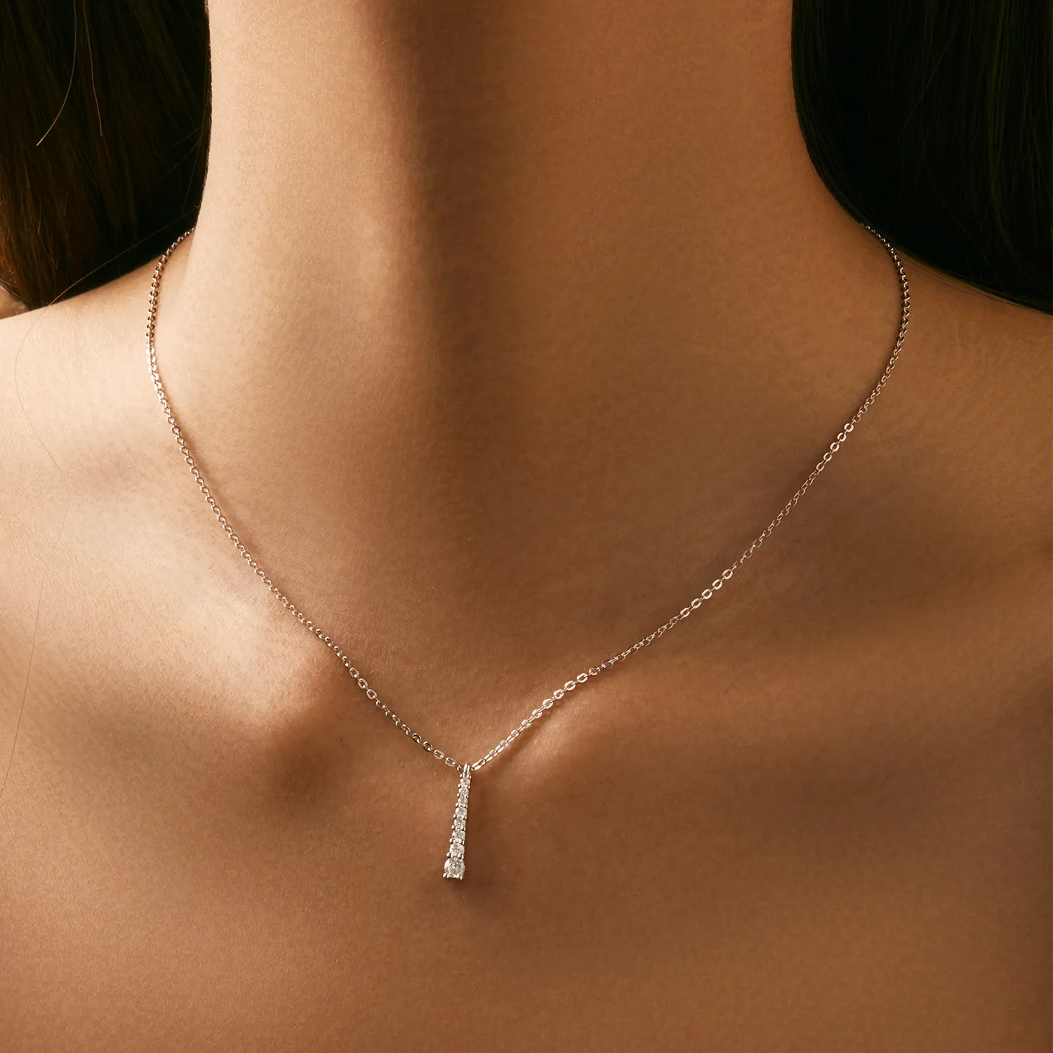 S925 Moissanite Y-Shaped Tassel Pendant Necklace 110300011 - image1