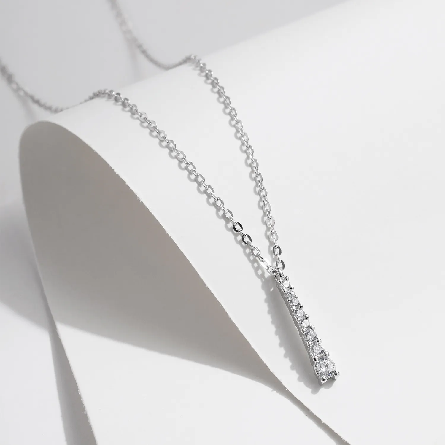 S925 Moissanite Y-Shaped Tassel Pendant Necklace 110300011 - image2