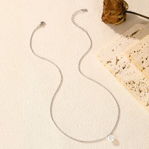 925 Sterling Silver 2Ct Round Solitaire Ball Chain Necklace 110300020